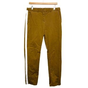 Gap Tuxedo Striped Khaki Pants Broken In Straight Leg Modern Bronze Size 6